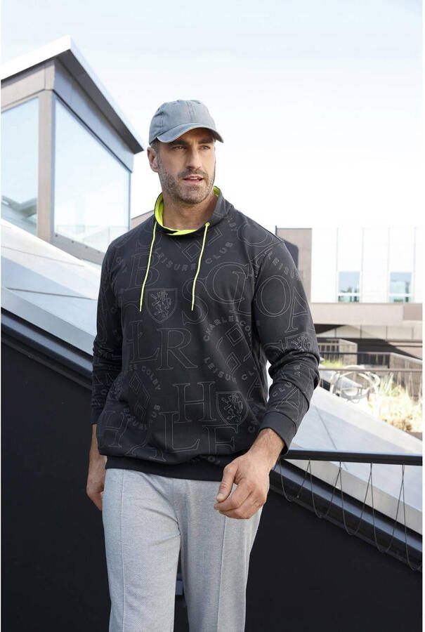Charles Colby sweater EARL EVERTS Plus Size met printopdruk grijs - Foto 2