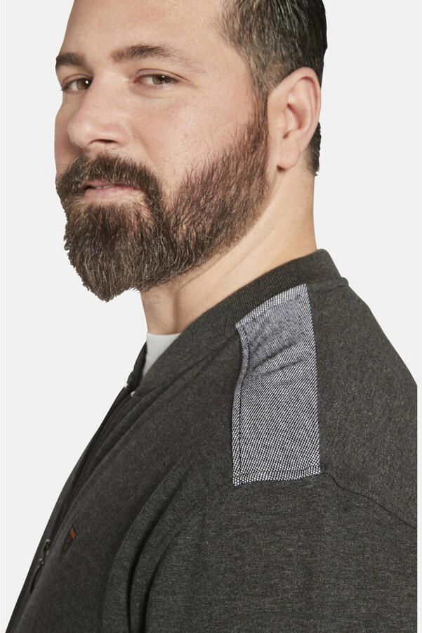 Charles Colby vest DUKE GABRIEL Plus Size met logo grijs melange