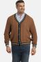 Charles Colby +FIT Collectie gebreid kabelvest DUKE STARKS Plus Size lichtbruin - Thumbnail 1