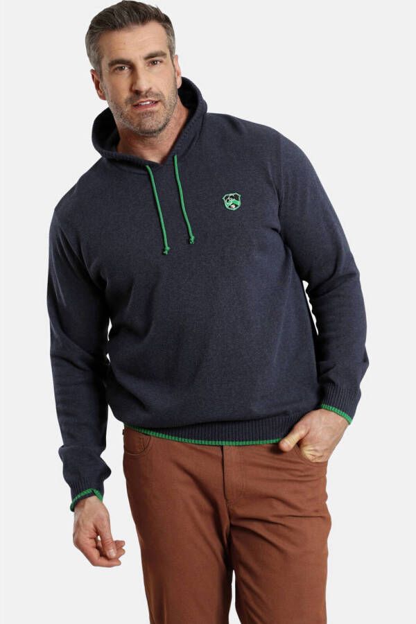 Charles Colby +FIT Collectie hoodie EARL HICKEN Plus Size donkerblauw