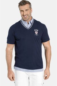 Charles Colby +FIT Collectie regular fit polo EARL WILLERS Plus Size donkerblauw