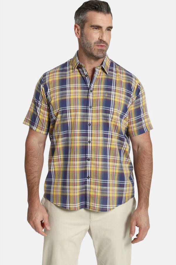 Charles Colby Overhemd met korte mouwen DUKE LOGAN fijn geruit overhemd comfort fit