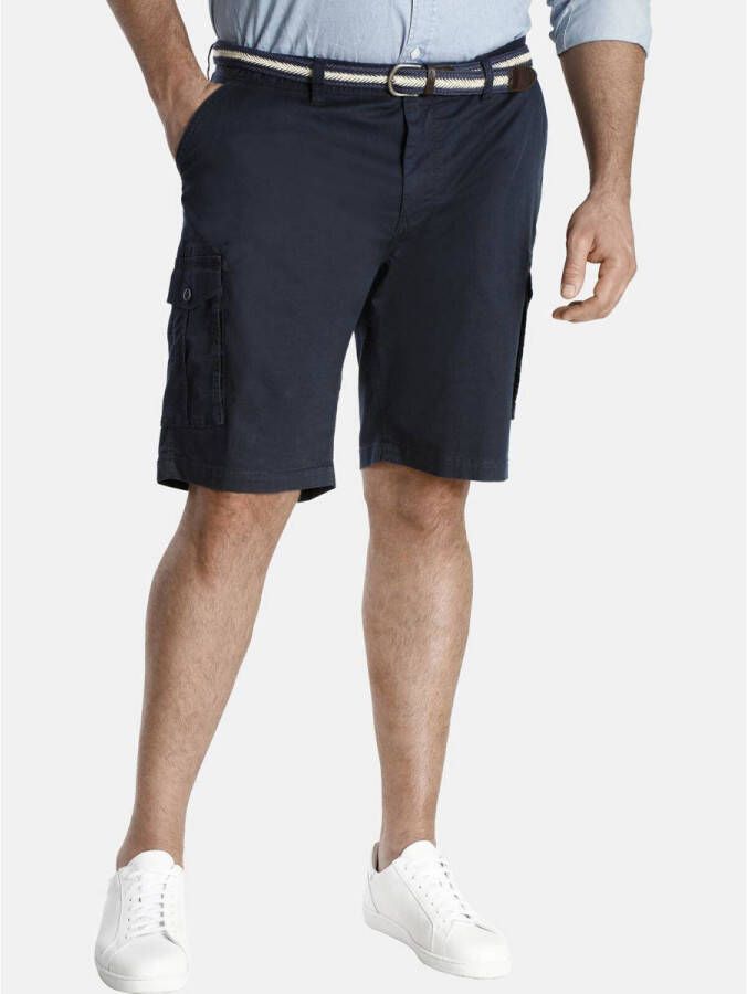 Charles Colby loose fit cargo short BARON LEWIS Plus Size donkerblauw