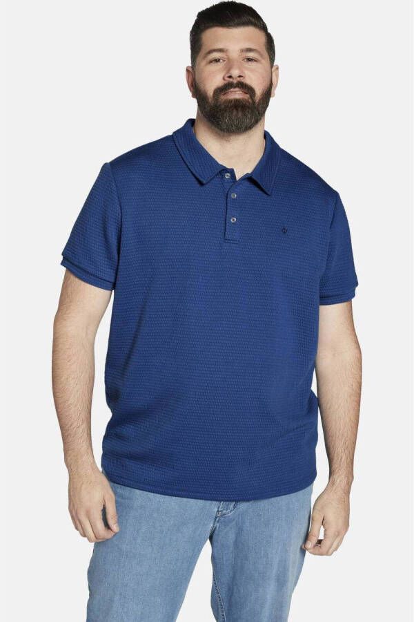 Charles Colby oversized polo EARL GRANDS Plus Size blauw