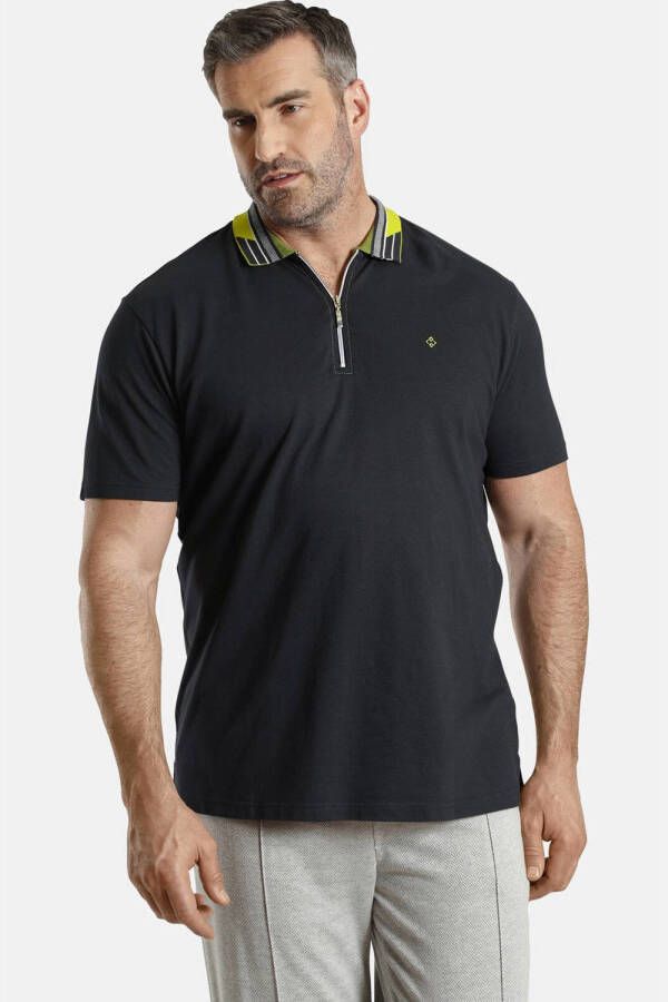 Charles Colby oversized polo EARL REAGAN Plus Size donkergrijs