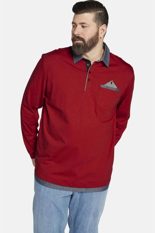 Charles Colby oversized polo EARL SWEENEY Plus Size rood
