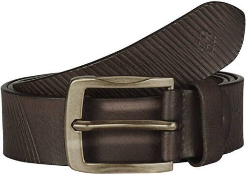 Charles Colby Plus Size leren riem LORD HIKKE donkerbruin