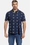 Charles Colby polo EARL AONGHUS Plus Size met all over print donkerblauw - Thumbnail 1