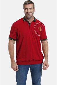 Charles Colby polo EARL ETHNEY Plus Size met contrastbies rood