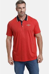 Charles Colby polo EARL NIAL Plus Size met logo rood