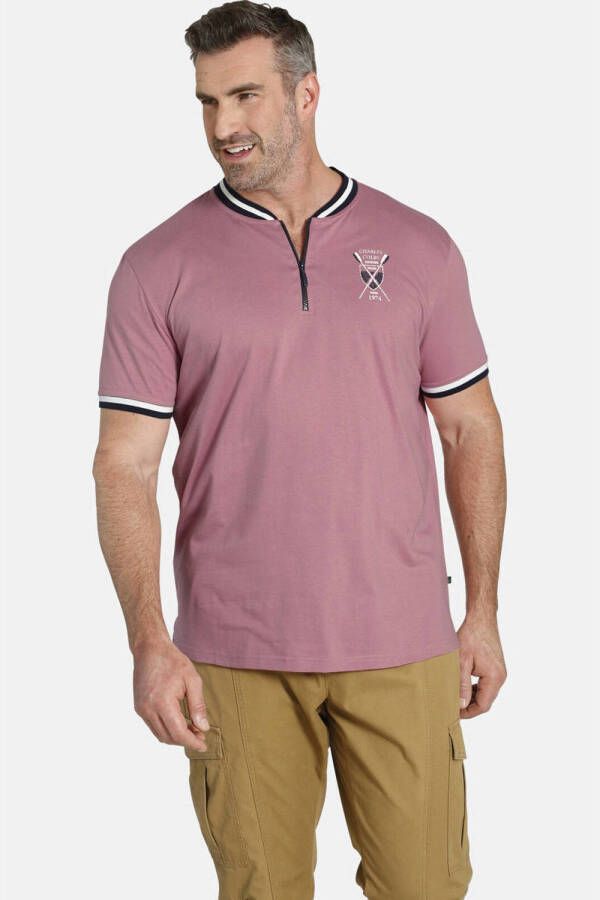 Charles Colby regular fit polo EARL FIGORY Plus Size oudroze
