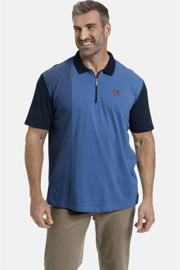Charles Colby regular fit polo EARL PADDY Plus Size blauw