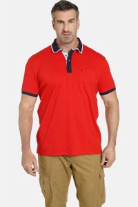Charles Colby regular fit polo EARL SPENCER Plus Size rood