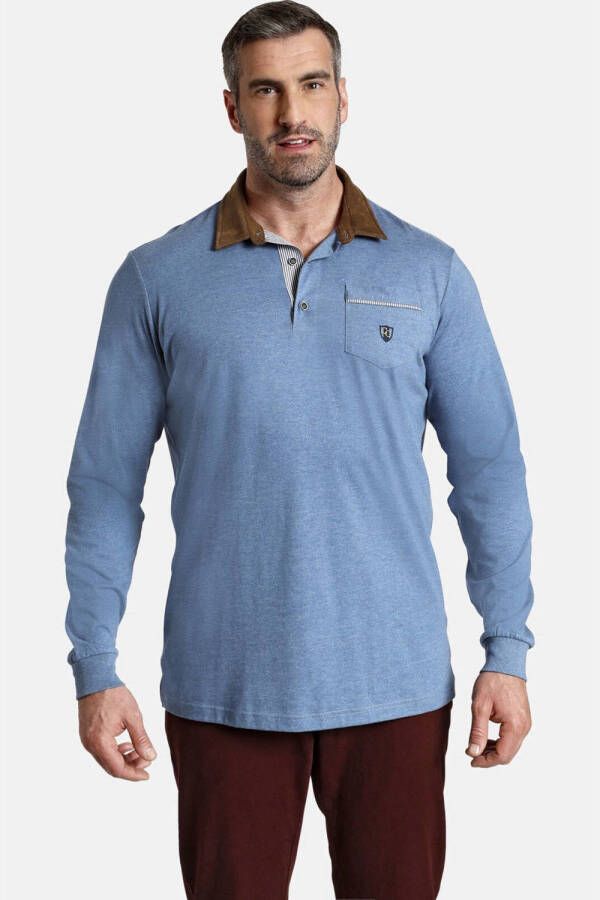 Charles Colby regular fit polo EARL TERRY Plus Size blauw