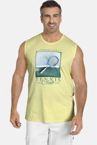 Charles Colby regular fit T-shirt EARL HOGG Plus Size met printopdruk geel