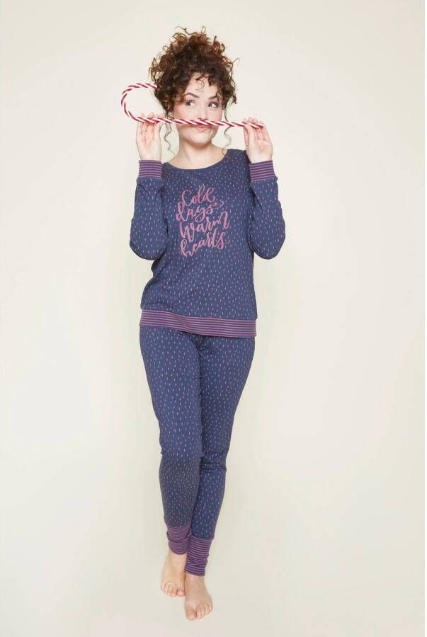 Charlie Choe pyjamabroek donkerblauw roze