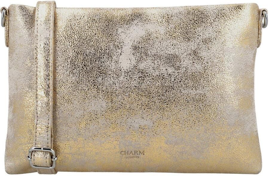 Charm London leren crossbody tas South Hill goudkleurig