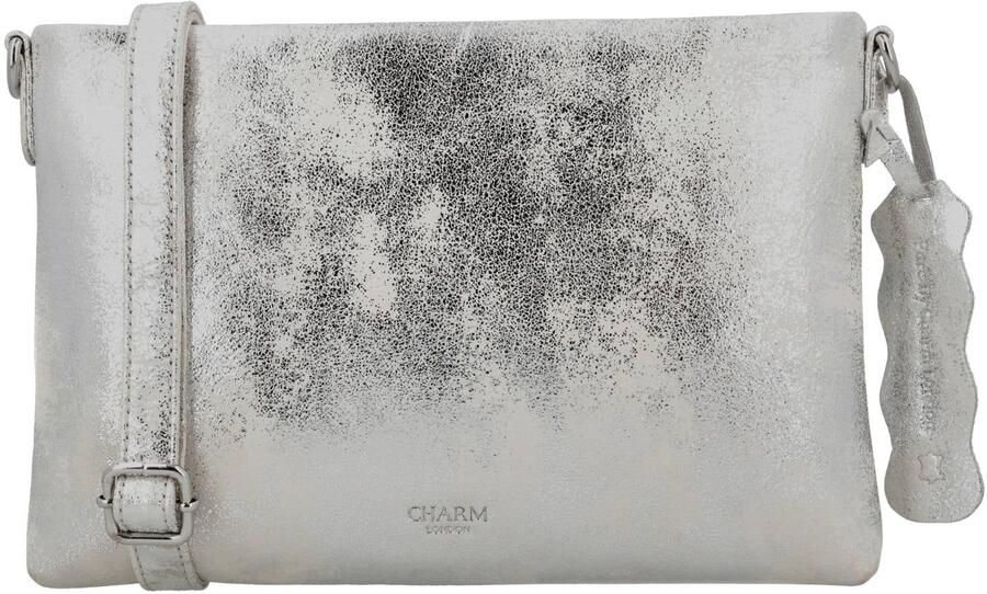 Charm London leren crossbody tas South Hill zilverkleurig - Foto 3