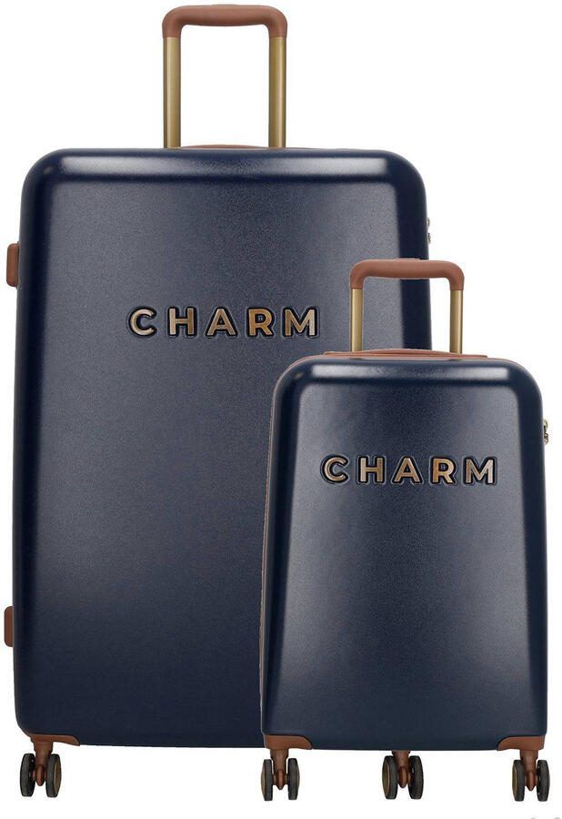 Charm London trolleyset donkerblauw (set van 2)