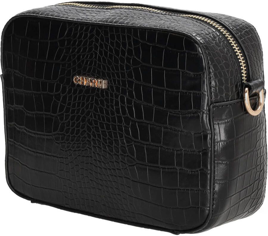 Charm London crossbody tas Midwood met crocoprint zwart - Foto 2