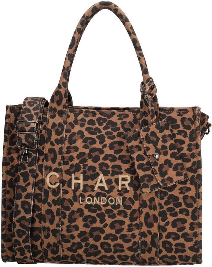 Charm London shopper Bond Avenue met panterprint bruin