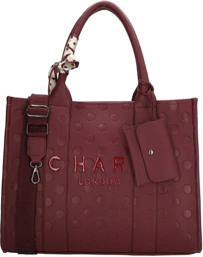 Charm London shopper Bond Avenue met stippen bordeauxrood