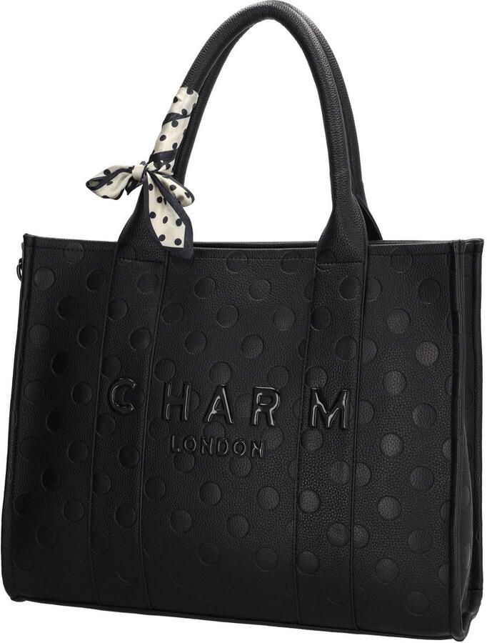 Charm London shopper Bond Avenue met stippen zwart - Foto 2
