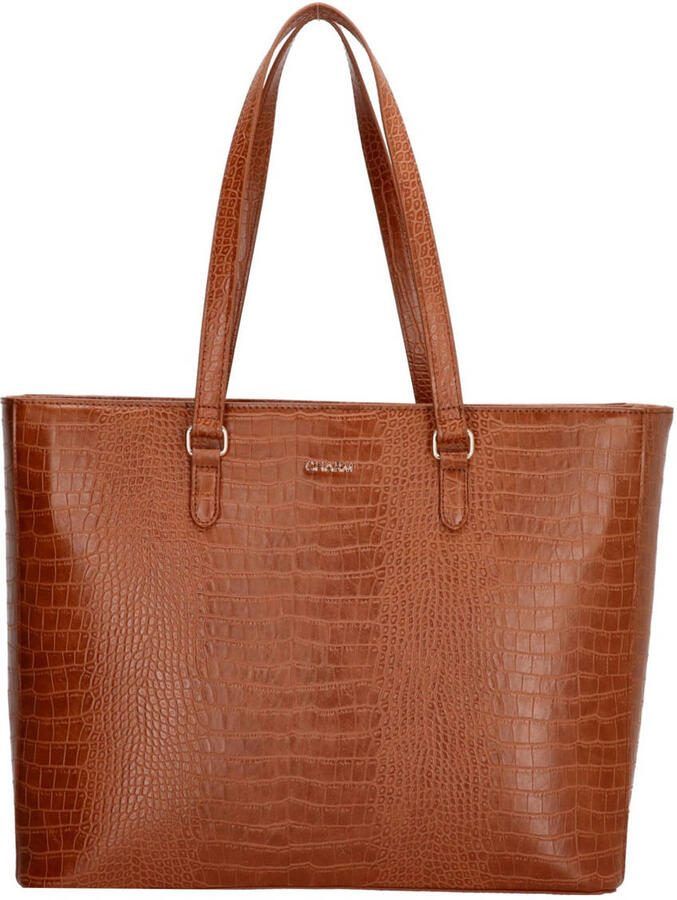 Charm London shopper Midwood met crocoprint cognac - Foto 1