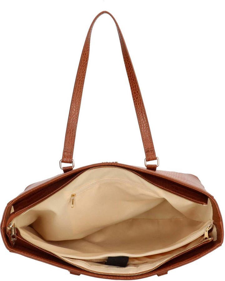 Charm London shopper Midwood met crocoprint cognac - Foto 2