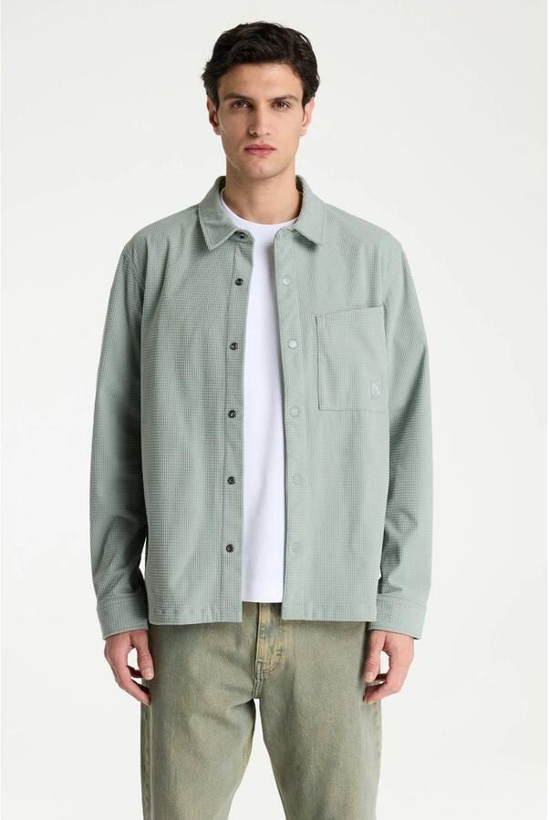 CHASIN' Axel Tecno regular fit overshirt lichtgroen