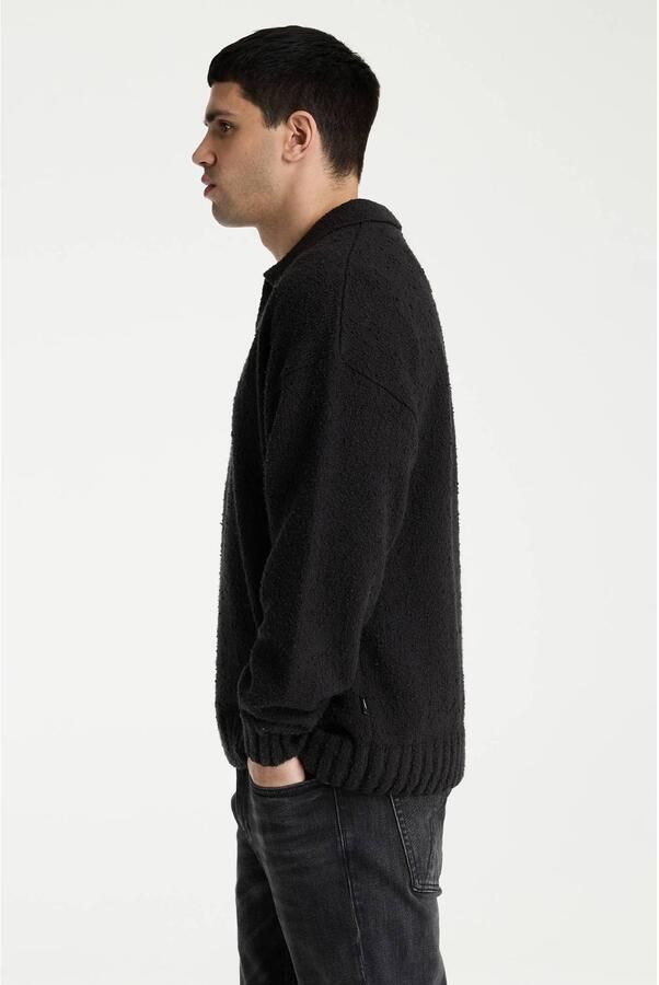 CHASIN' bouclé relaxed fit gebreide trui jet black - Foto 3