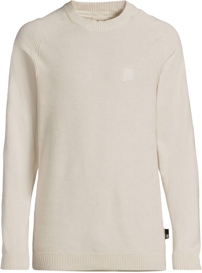 CHASIN' CADE katoenen regular fit gebreide trui beige