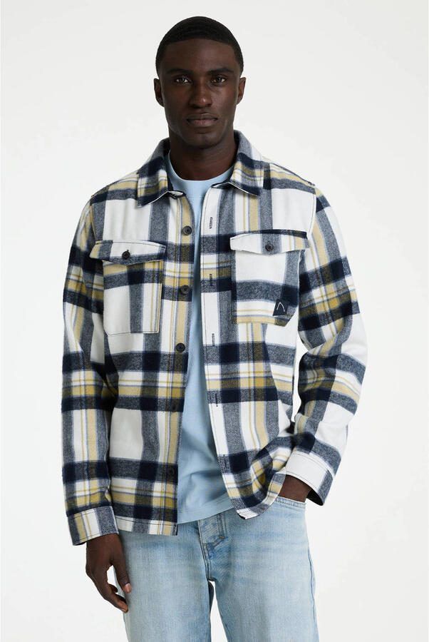 CHASIN' geruit overshirt donkerblauw