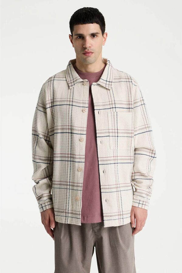 CHASIN Heren Overhemden Jaxon Grid Creme - Foto 5