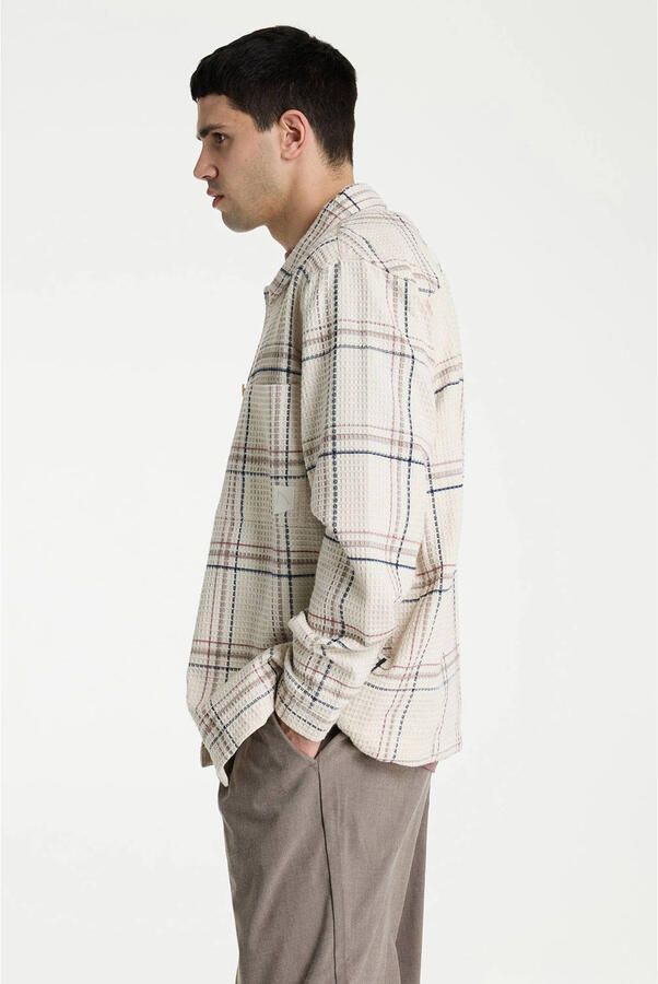 CHASIN Heren Overhemden Jaxon Grid Creme - Foto 6