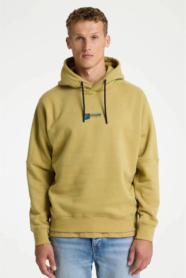 CHASIN' hoodie met backprint geel