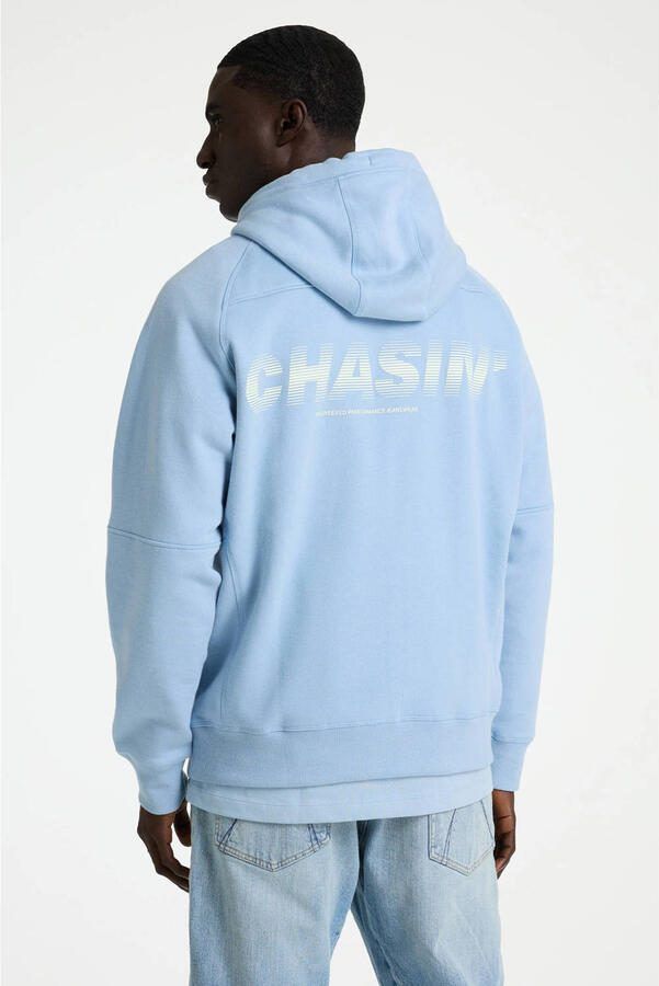 CHASIN' hoodie met backprint lichtblauw - Foto 3