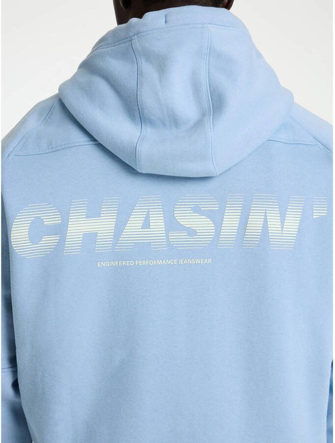 CHASIN' hoodie met backprint lichtblauw - Foto 2
