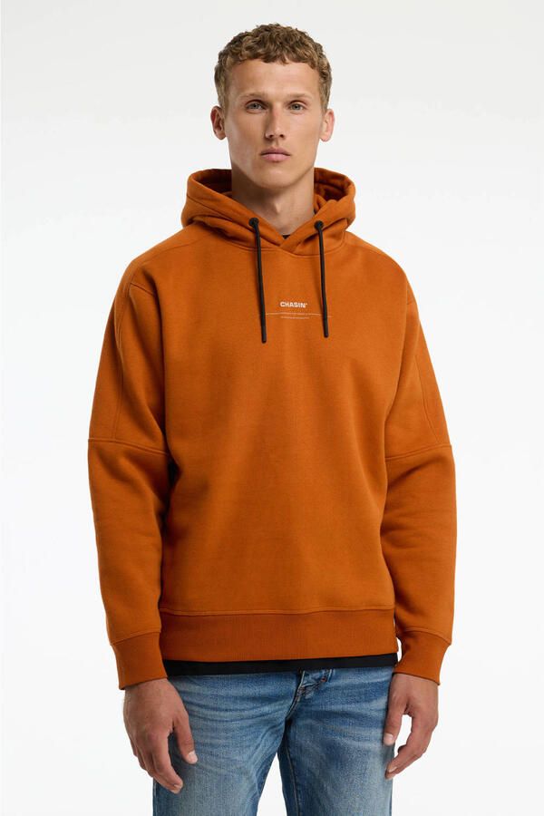 CHASIN' hoodie met backprint oranje