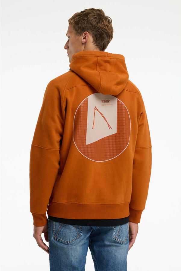 CHASIN' hoodie met backprint oranje - Foto 2