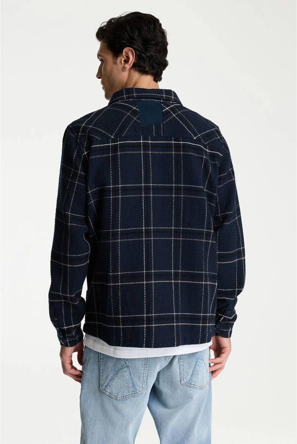 CHASIN' Jaxon Grid geruit overshirt donkerblauw - Foto 2