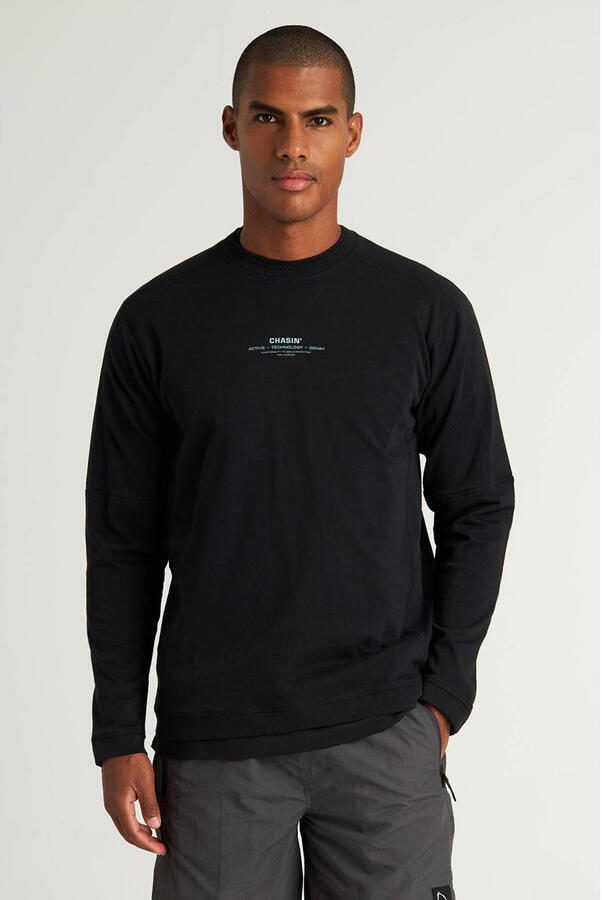 Chasin Lange Mouw T-shirt 51110013 PAX Black Heren