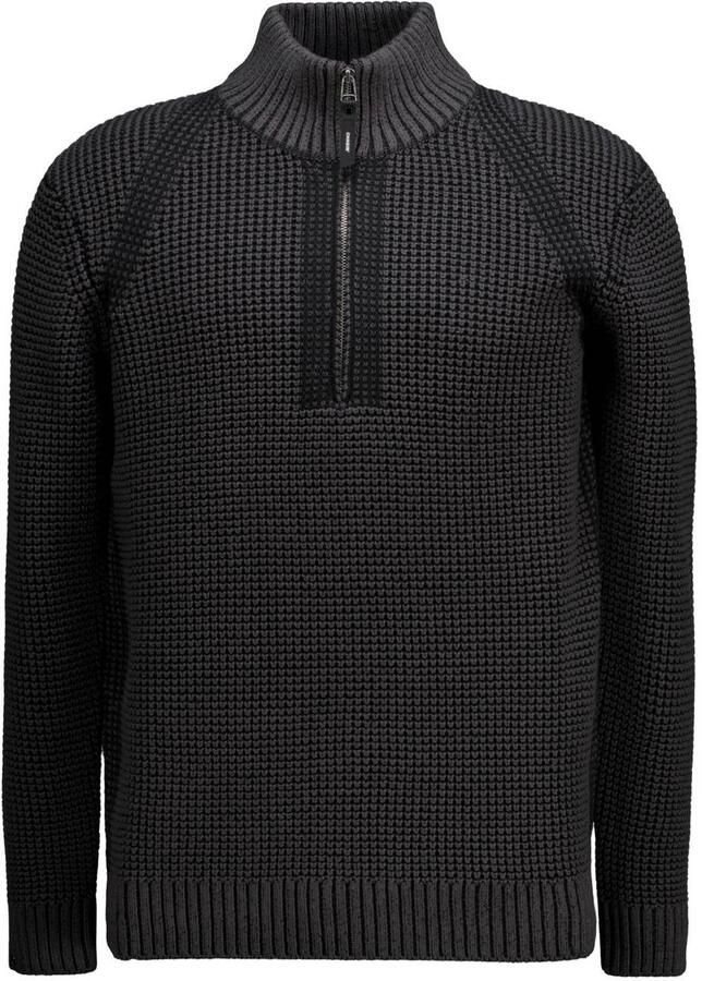 CHASIN' Oliver Dual Halfzip katoenen regular fit gebreide trui antraciet - Foto 6