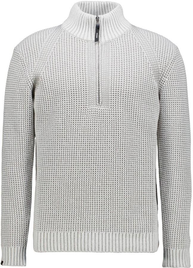 CHASIN' Oliver Dual Halfzip katoenen regular fit gebreide trui grijs - Foto 2