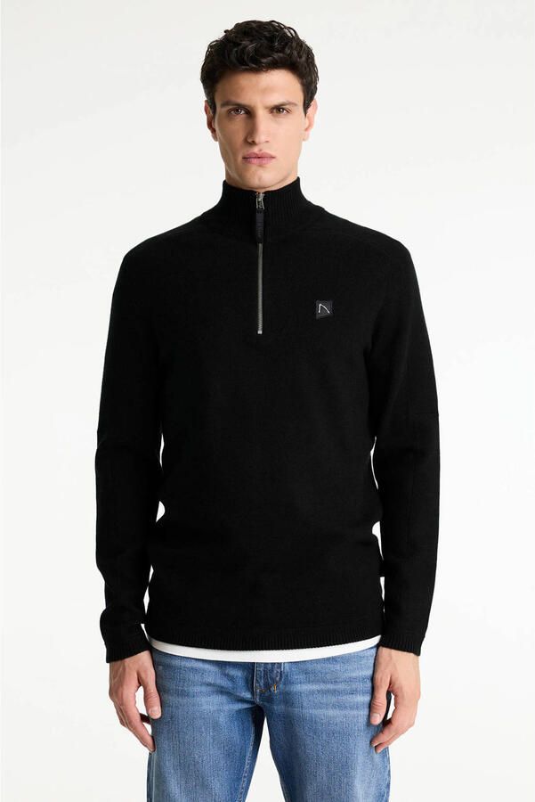 CHASIN' regular fit gebreide trui zwart