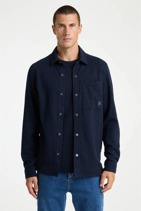 CHASIN' overshirt met textuur donkerblauw