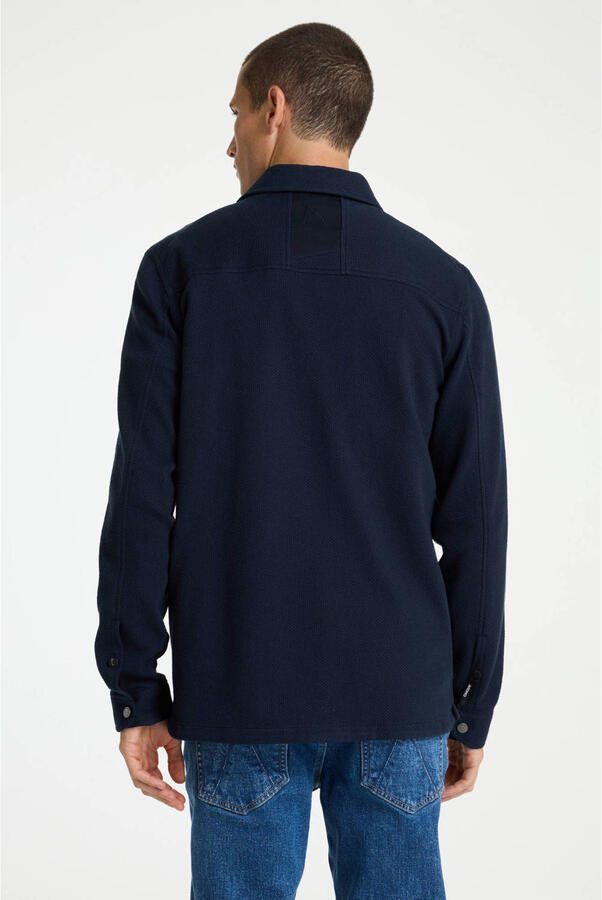 CHASIN' overshirt met textuur donkerblauw - Foto 2