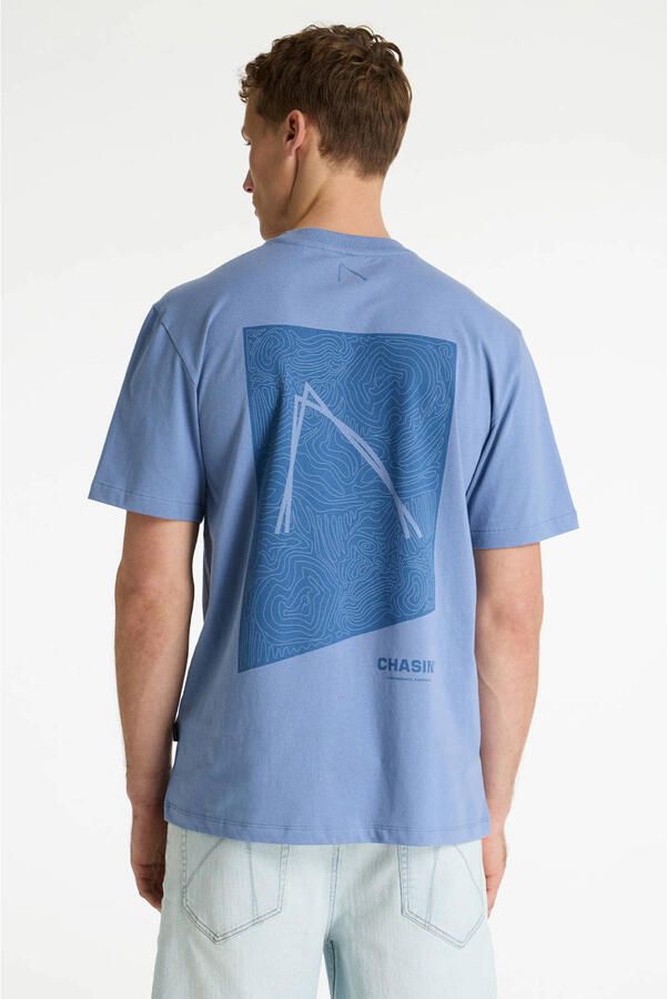CHASIN' oversized T-shirt met backprint blauw - Foto 2
