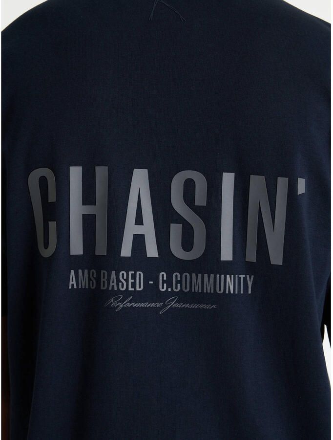 CHASIN' oversized T-shirt met backprint donkerblauw - Foto 2