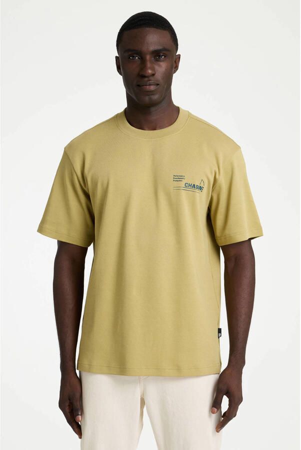 CHASIN' oversized T-shirt met backprint geel